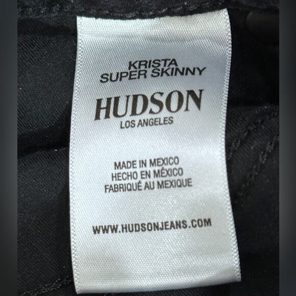 Hudson Krista Super Skinny Jeans Black Size 27 Women’s Stretch Mid Rise - Picture 5 of 6